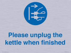 Please unplug the kettle when finished
